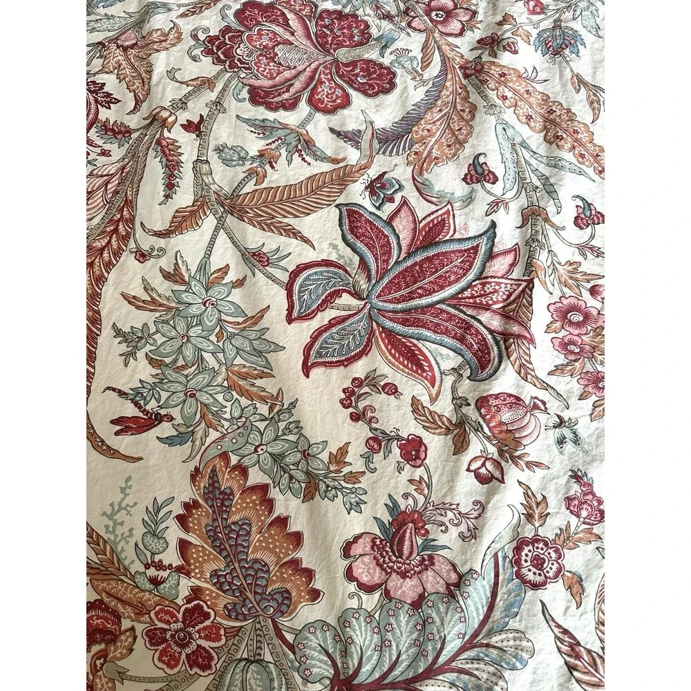 2 POTTERY BARN Deirdre Jacobean Print Organic Cotton Twin Duvet Covers